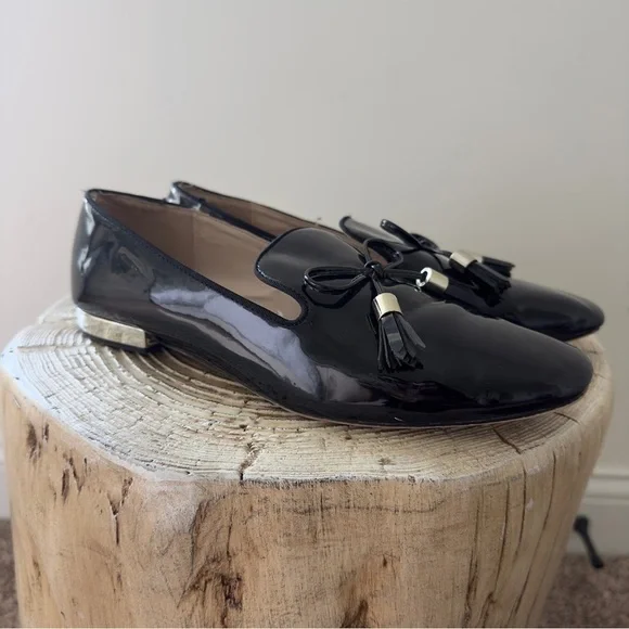 Zara Moccasin Black Patent Loafers with Tassels 7.5 US/38 EU - Picture 12 of 12